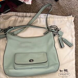 Coach Mint Green Leather Shoulder Bag
